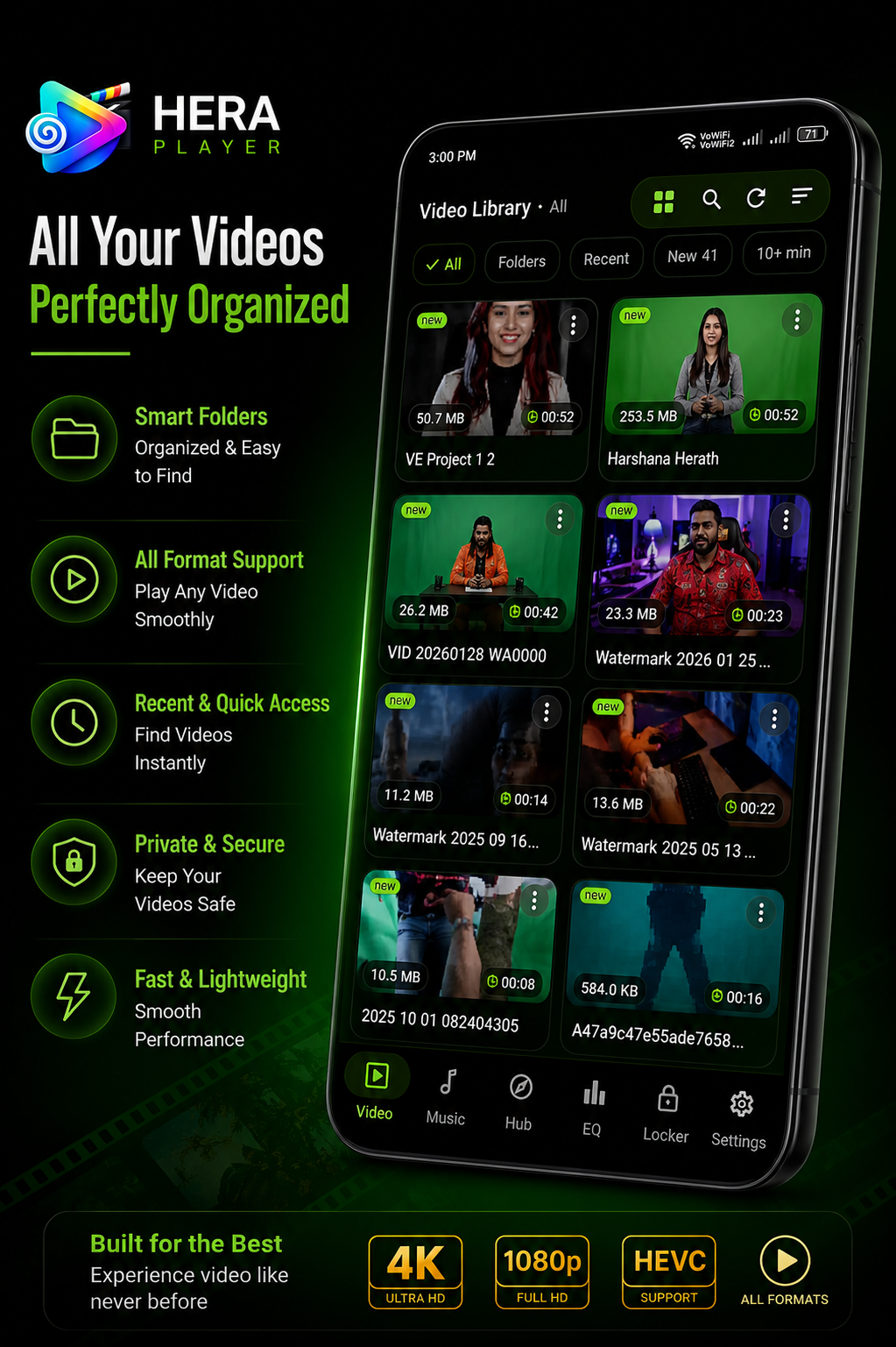 Video library screen